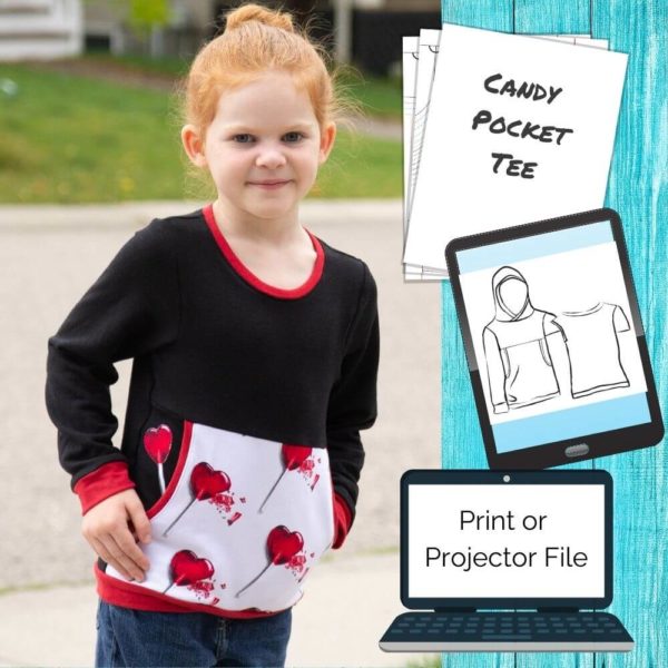 Candy Pocket Tee (Kids) (RockerByeDestash Patterns) - Sew PDF