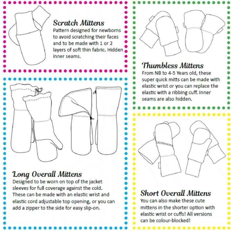 Overall Mittens BIG Sizes (Menta Sewing Patterns) - Sew PDF