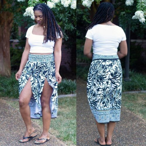 Pink Stripe Ruffle Top with  Floral tulip palazzo pant Set